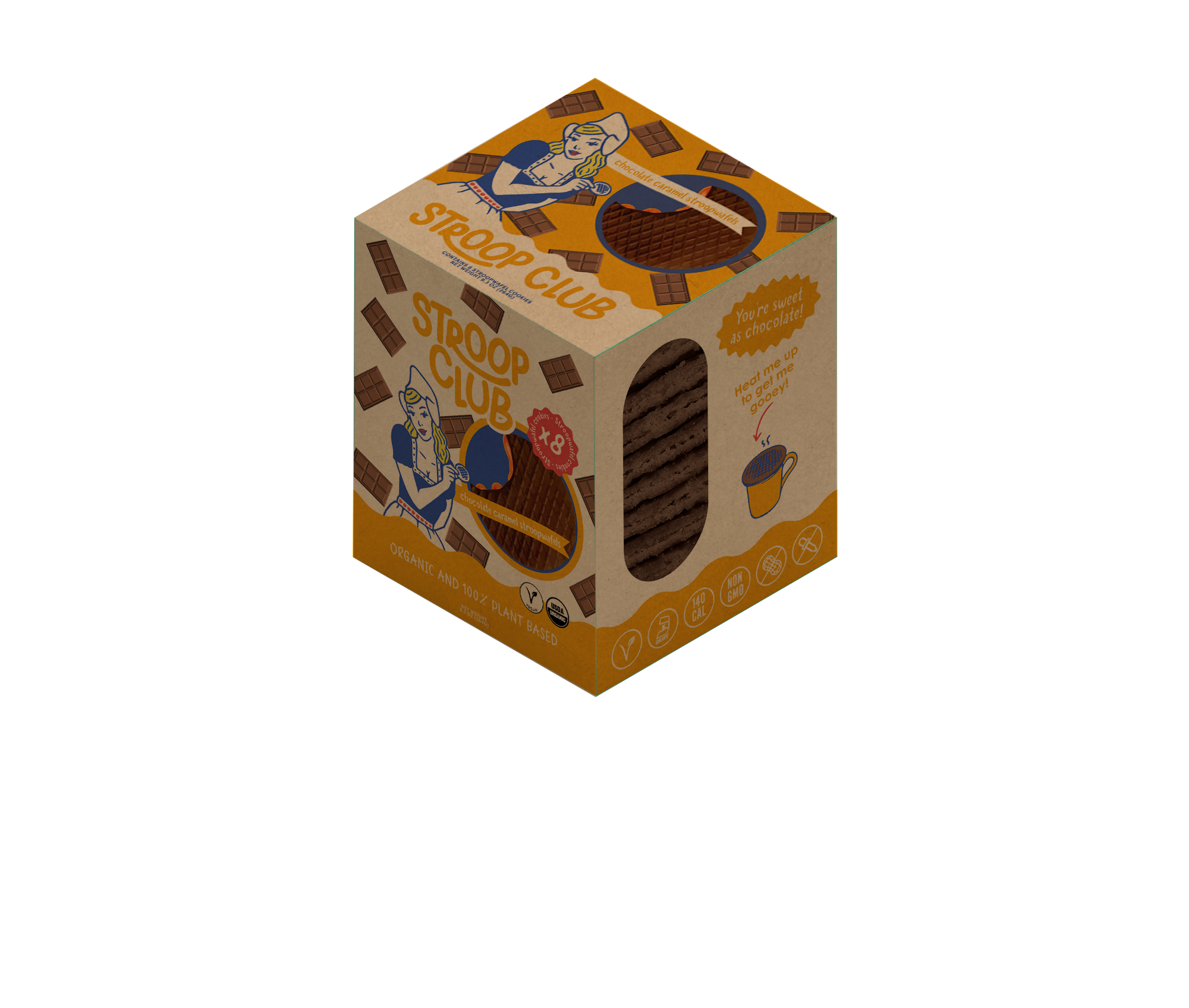 Chocolate Caramel Organic and Plant Based Stroopwafel 8-pack