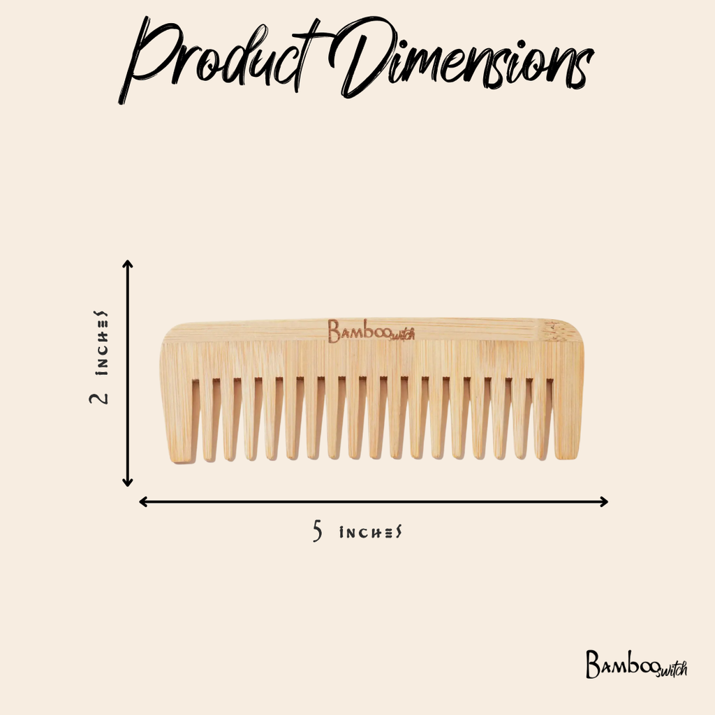 Bamboo Compact Wide Tooth Comb