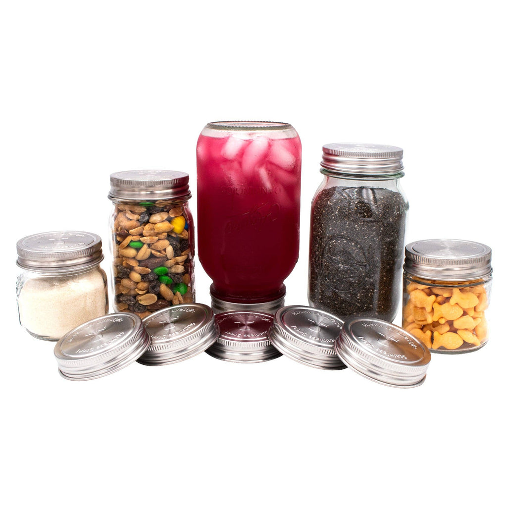 Stainless Steel Storage Lids w/ Silicone Seals for Mason Jar