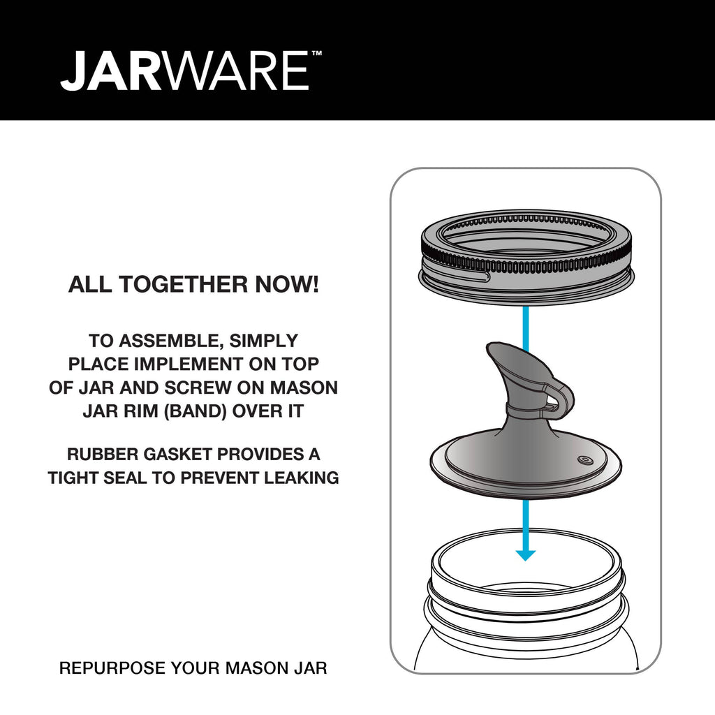 Jarware assembly diagram with text on a white background