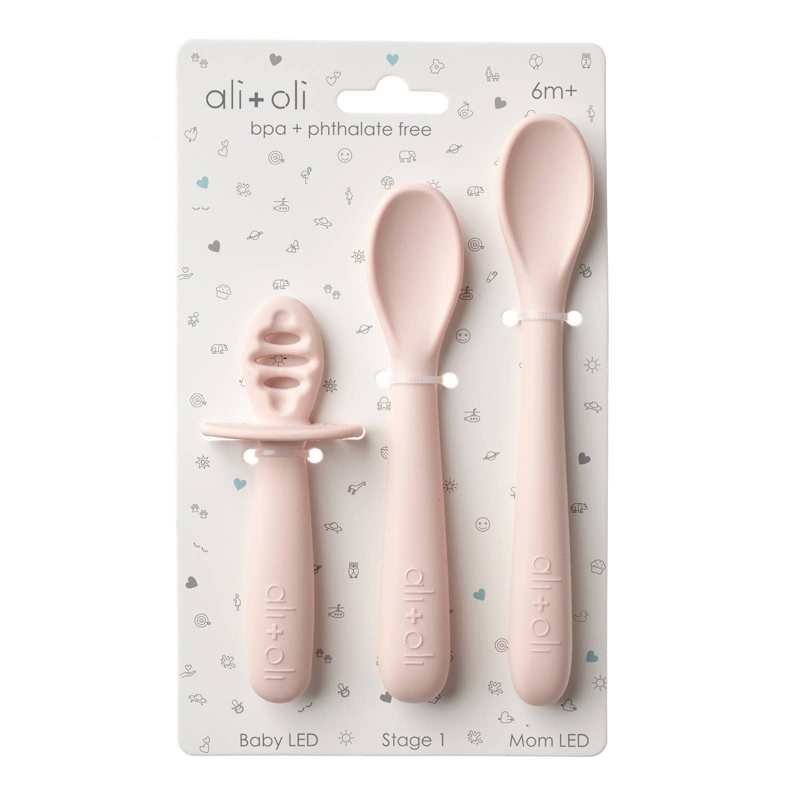 3-peice  Multi Stage Spoon Set for Baby (Blush) 6m+