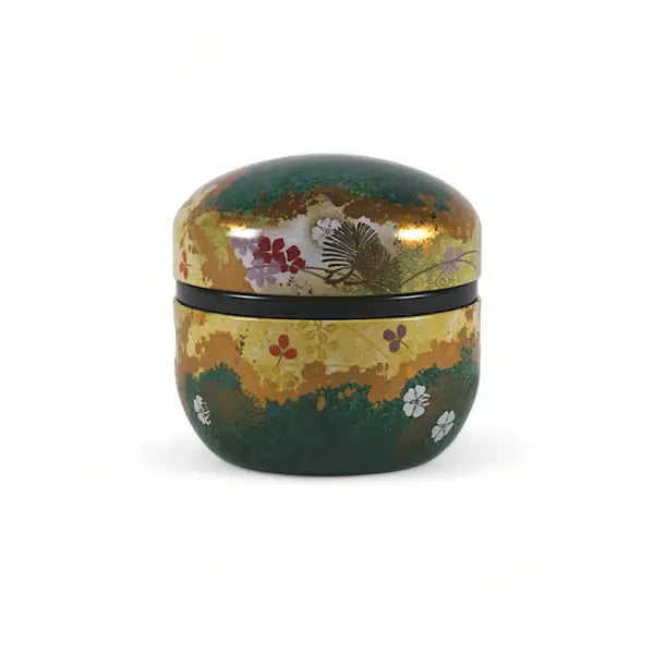 Decorative box with floral patterns on a white background