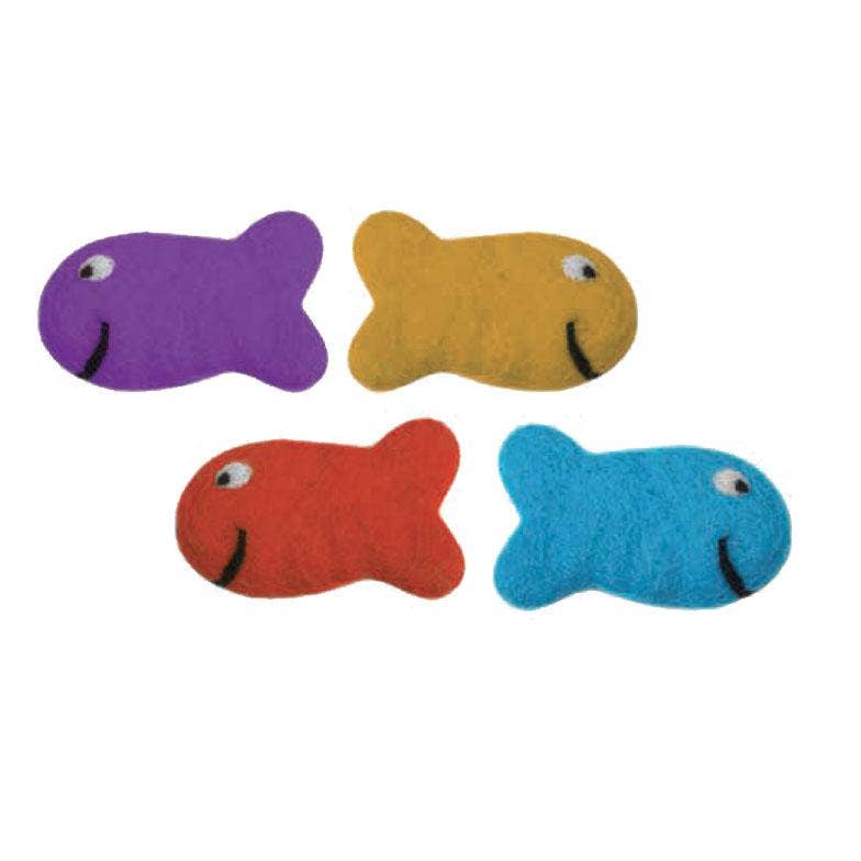 Fish Family Eco Wool Pet Toys - Set of 4