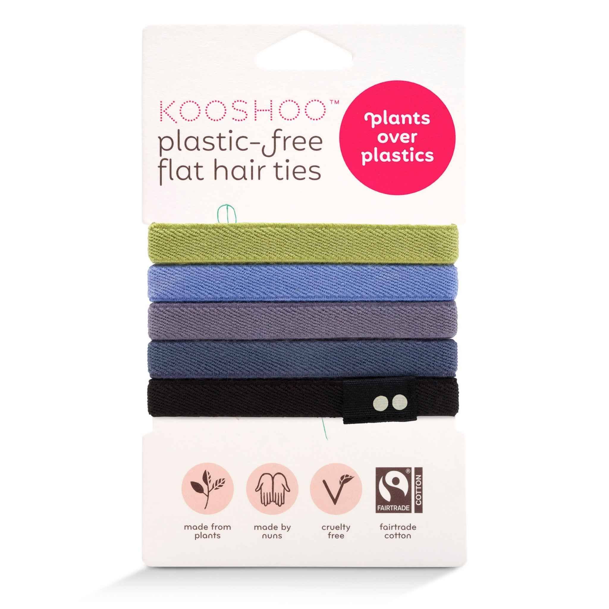 Plastic-free, Organic Cotton Flat Hair Ties - Sea to Sky