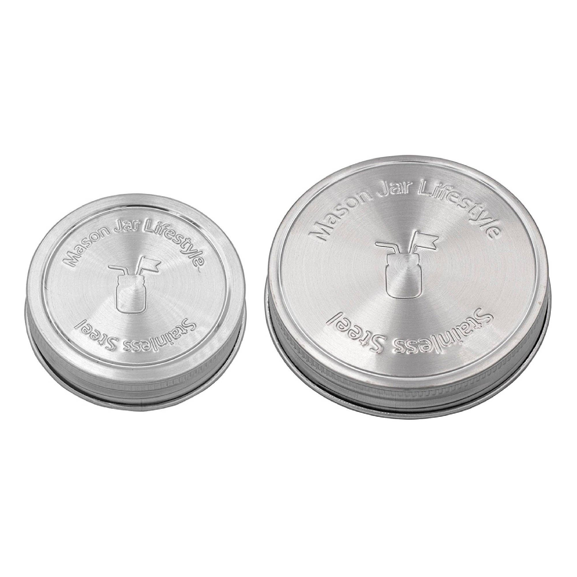 Stainless Steel Storage Lids w/ Silicone Seals for Mason Jar