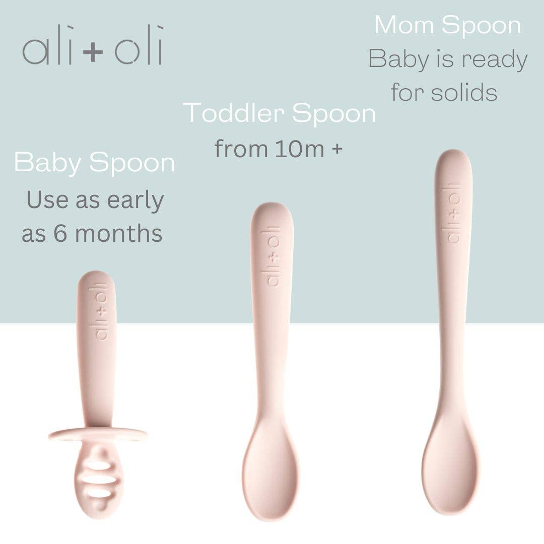 3-peice  Multi Stage Spoon Set for Baby (Blush) 6m+