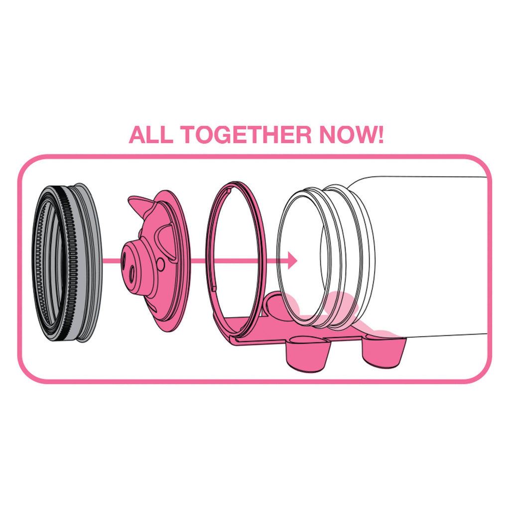 Diagram of a camera lens assembly with text 'All Together Now!' on a white background