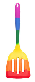 Colorful spatula with a rainbow gradient on a white background