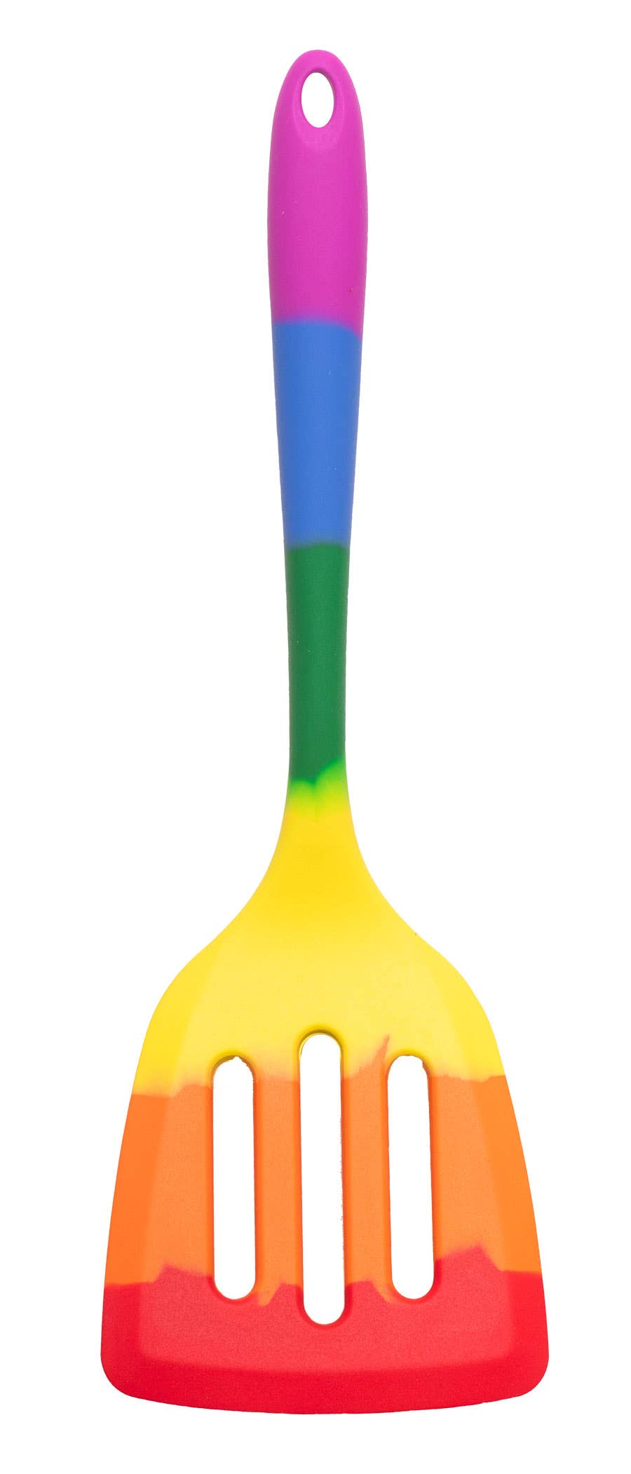 Colorful spatula with a rainbow gradient on a white background