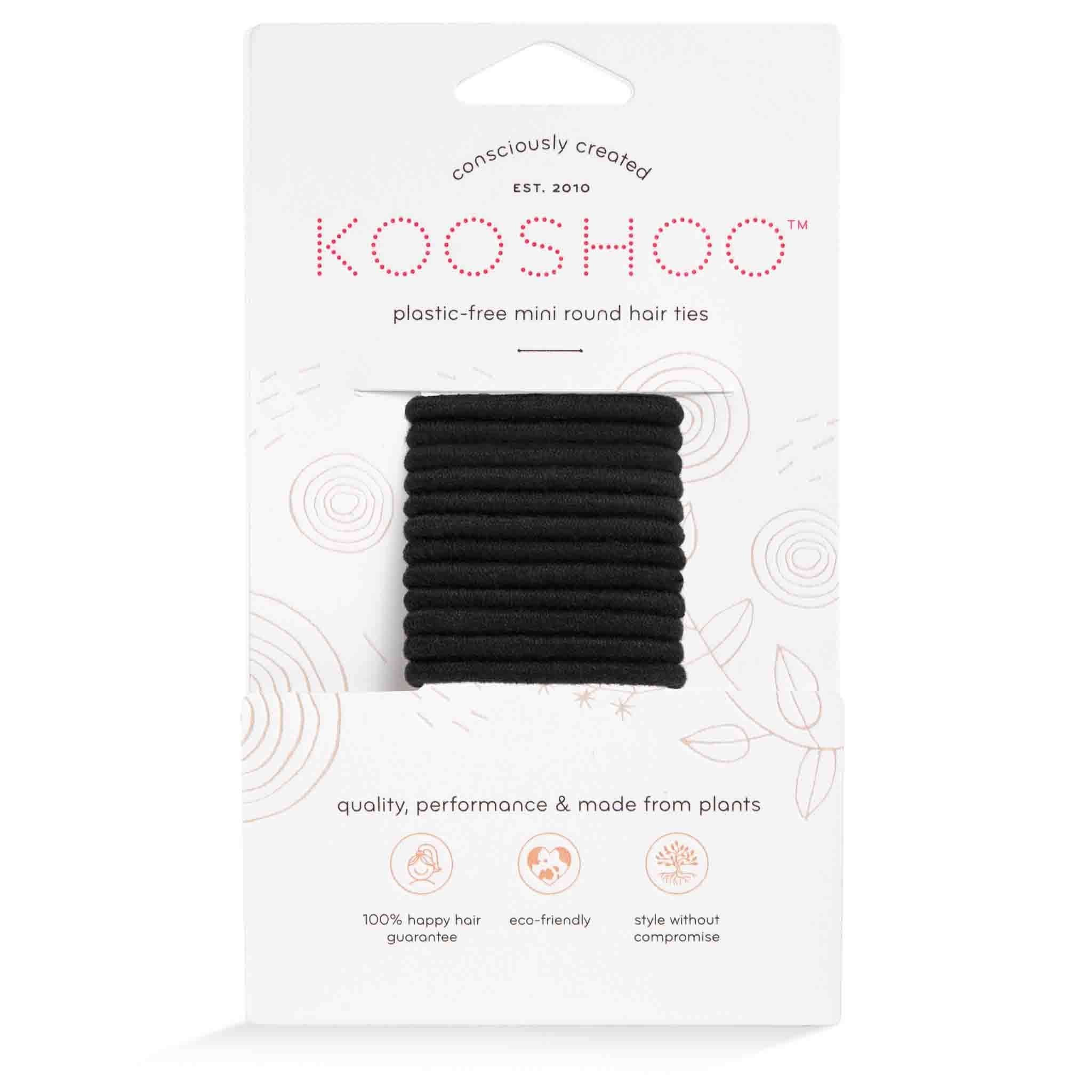 Plastic-free Round Hair Ties - Mini 12-pack - Black
