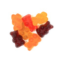 Colorful gummy bear candies on a white background