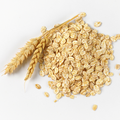 Oats and wheat grains on a white background