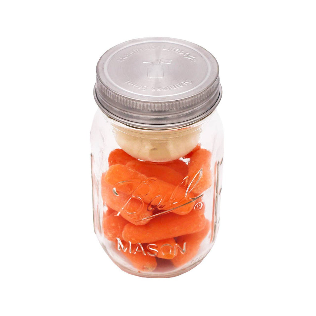 Stainless Steel Storage Lids w/ Silicone Seals for Mason Jar