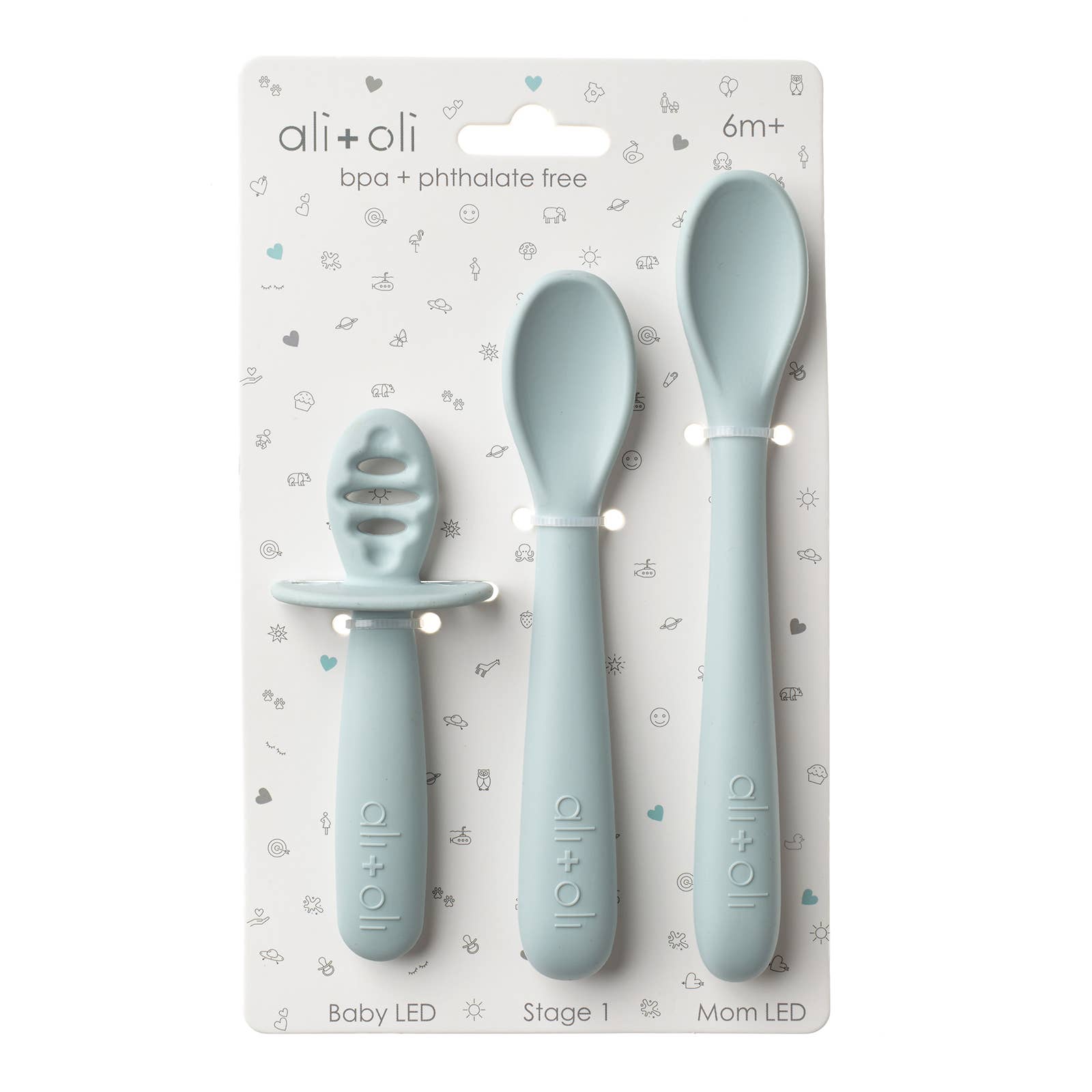 3-peice Multi Stage Spoon Set for Baby (Blue) 6m+