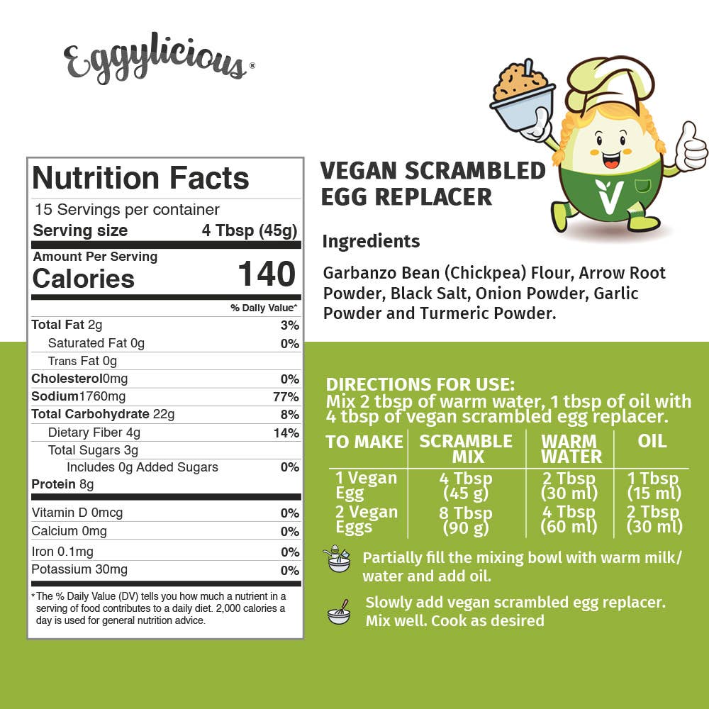 Eggylicious Vegan Scrambled Egg Replacer /sold per ounce