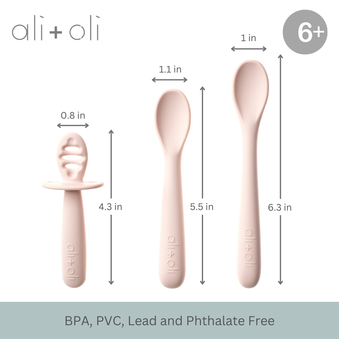 3-peice  Multi Stage Spoon Set for Baby (Blush) 6m+