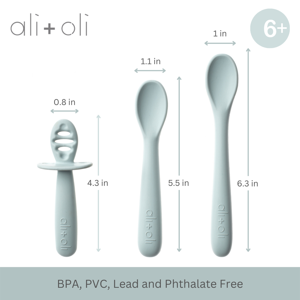 3-peice Multi Stage Spoon Set for Baby (Blue) 6m+