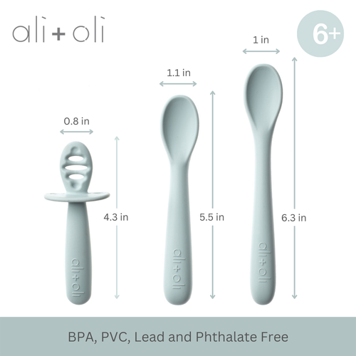 3-peice Multi Stage Spoon Set for Baby (Blue) 6m+