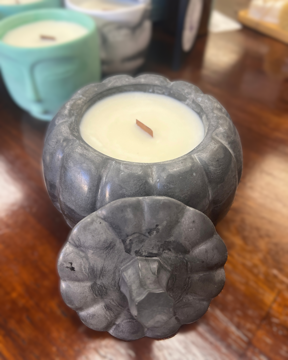 Handcrafted Cement Candle Vessels with Coconut & Apricot Wax
