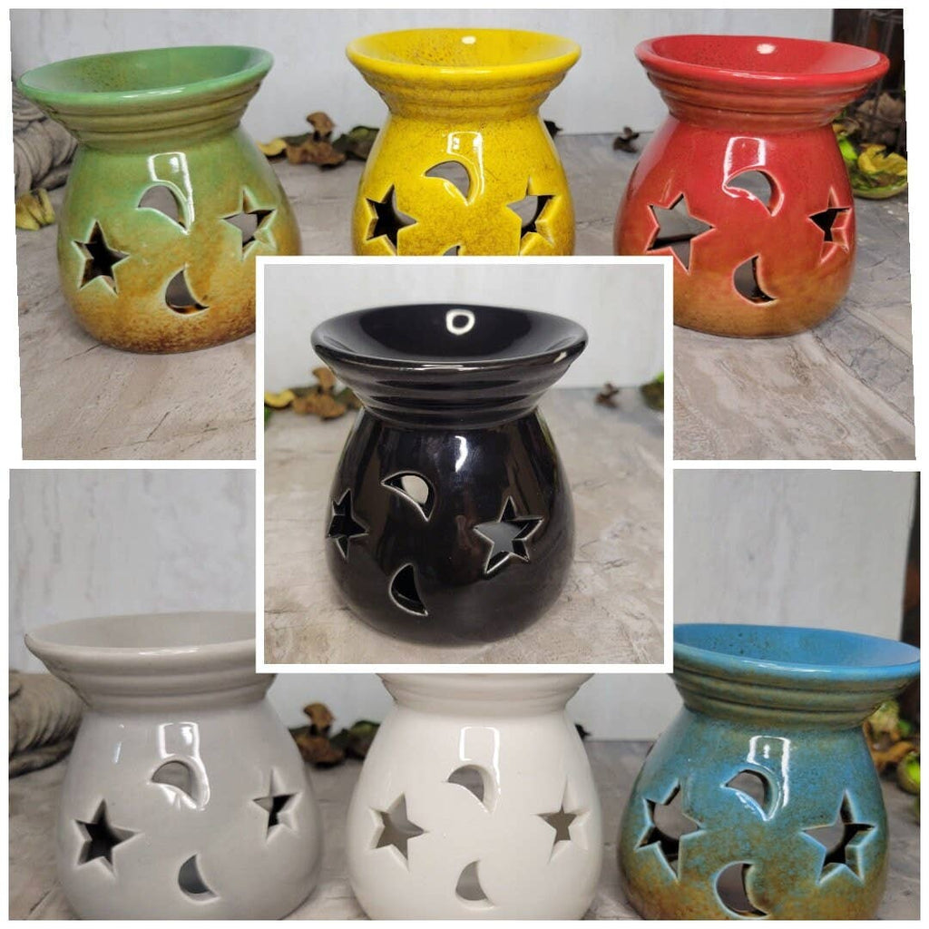 Moon and Stars oil burner, Wax Warmer, Metaphysical décor
