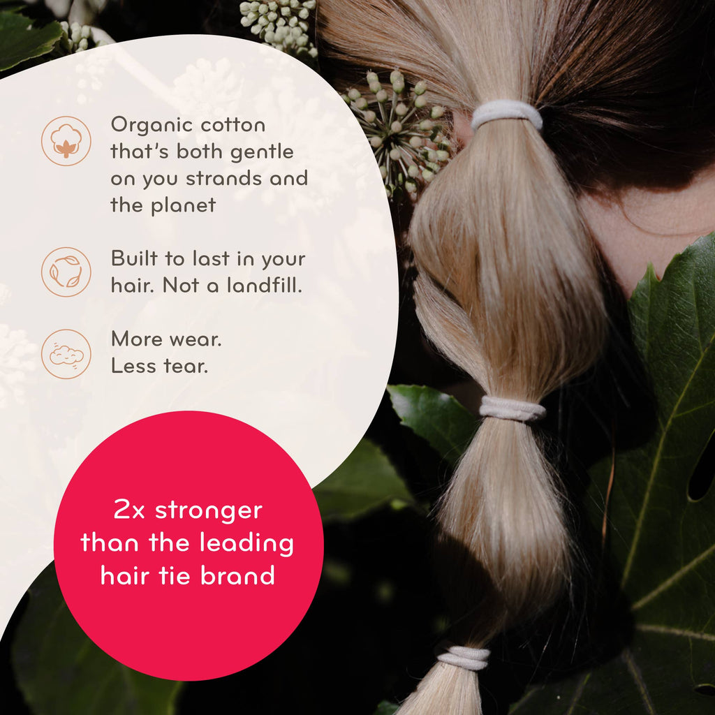 Plastic-free Round Hair Ties - Mini 12-pack - Black