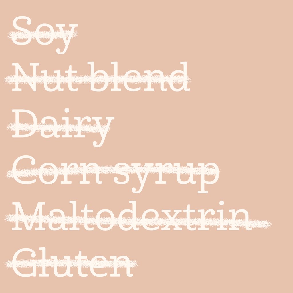 List of ingredients on a beige background