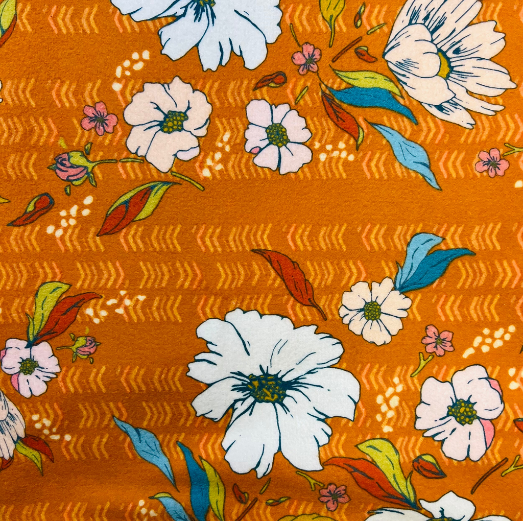 Floral pattern on an orange background