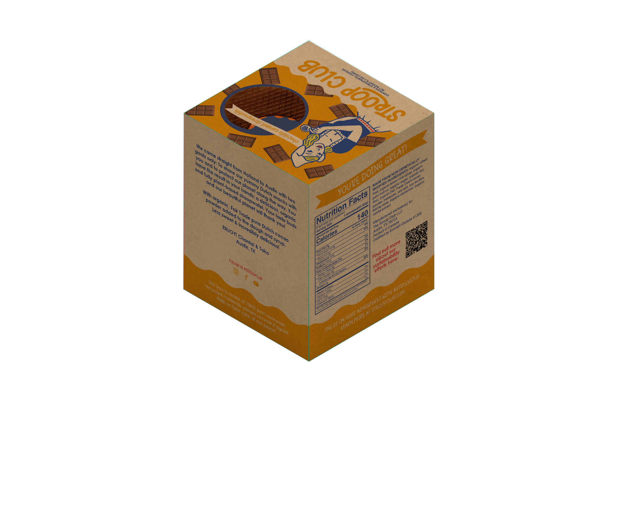 Chocolate Caramel Organic and Plant Based Stroopwafel 8-pack