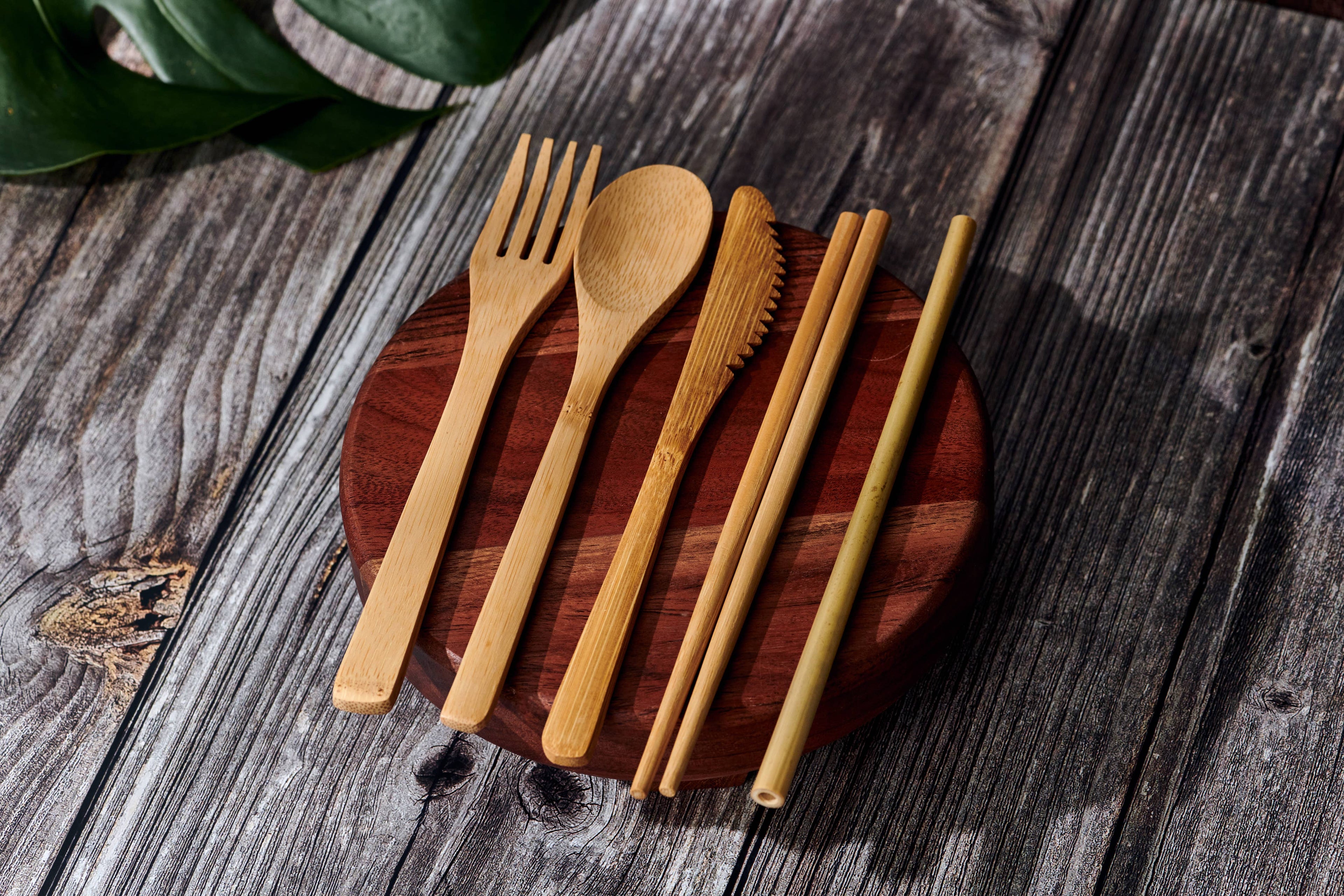 Bamboo Cutlery Set in Cotton Bag