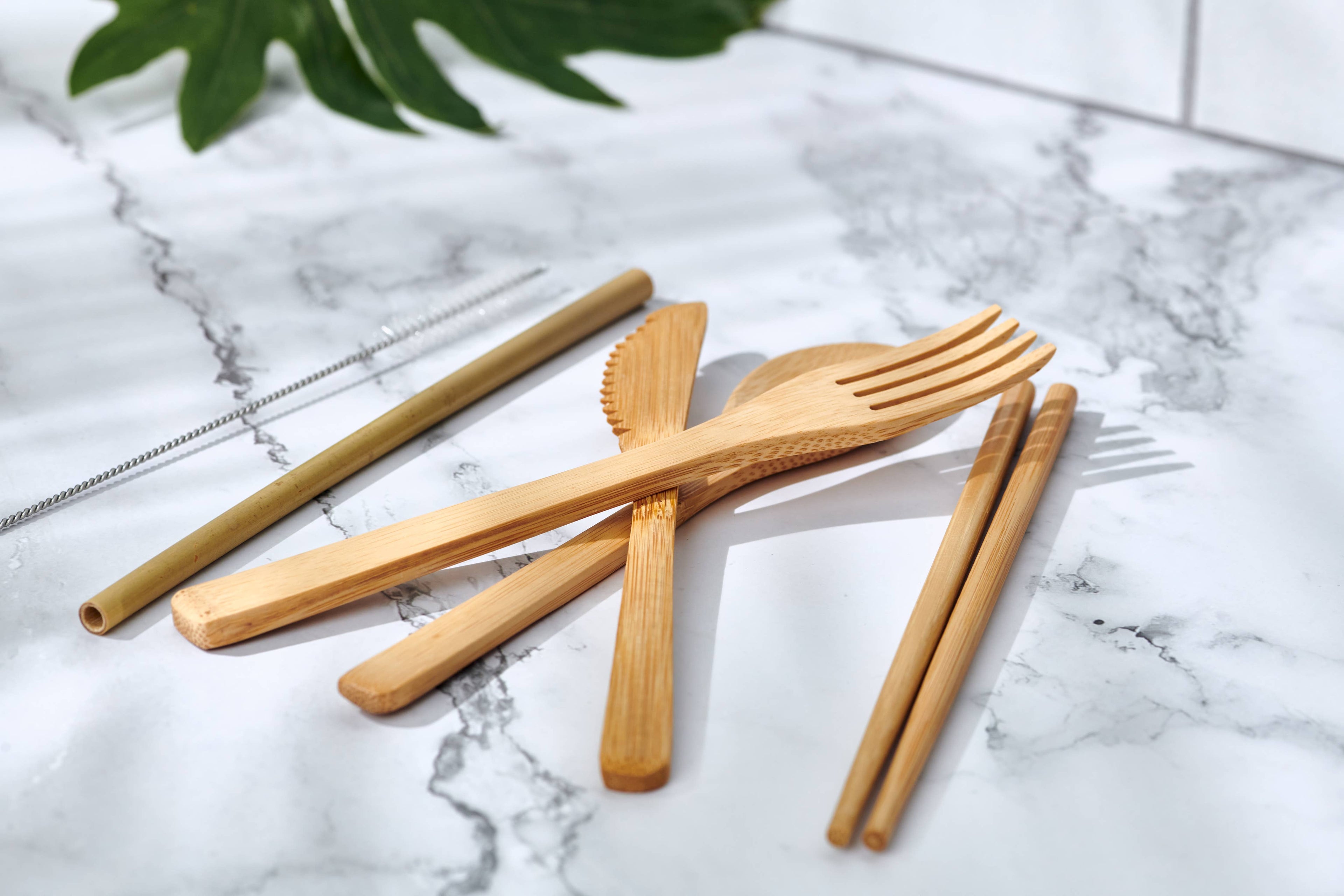 Bamboo Cutlery Set in Cotton Bag