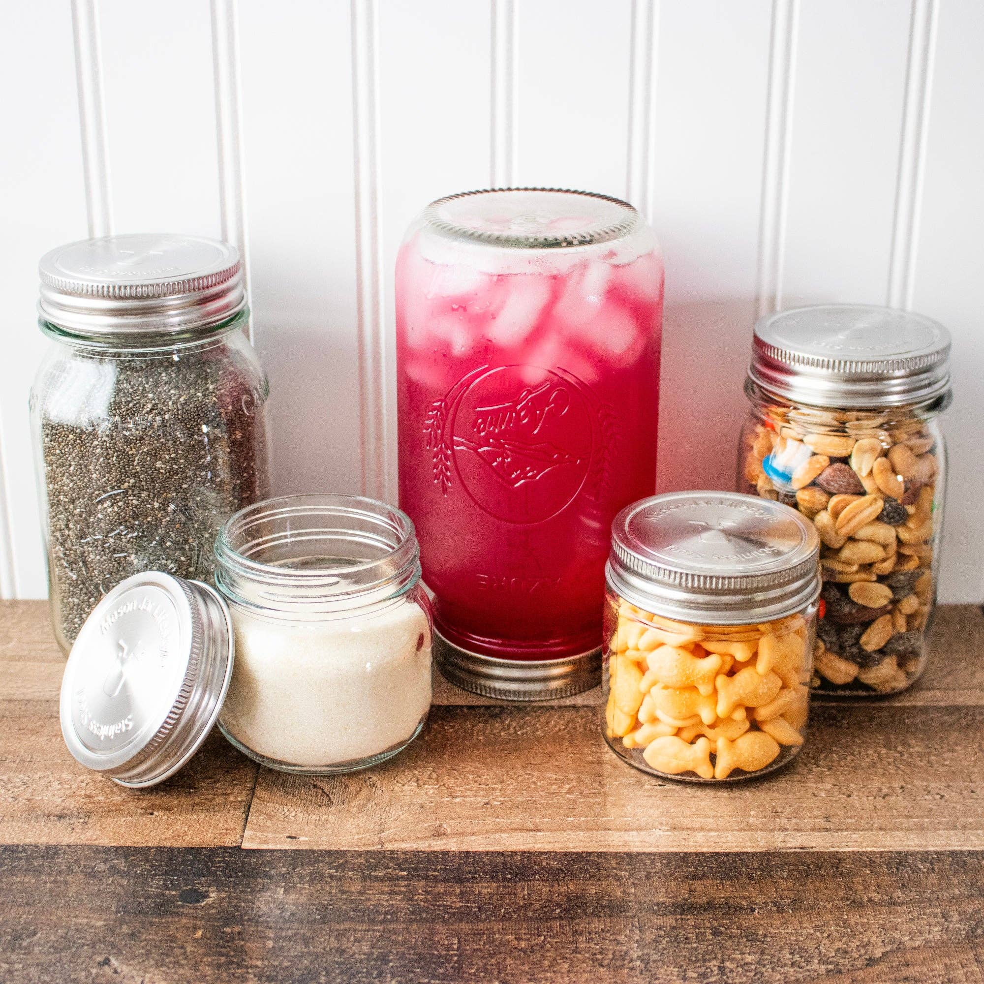 Stainless Steel Storage Lids w/ Silicone Seals for Mason Jar
