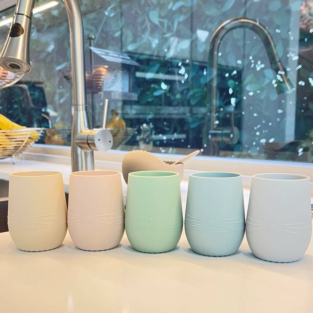 Bunny Face Silicone Open Cup for Baby & Toddler (Pine)