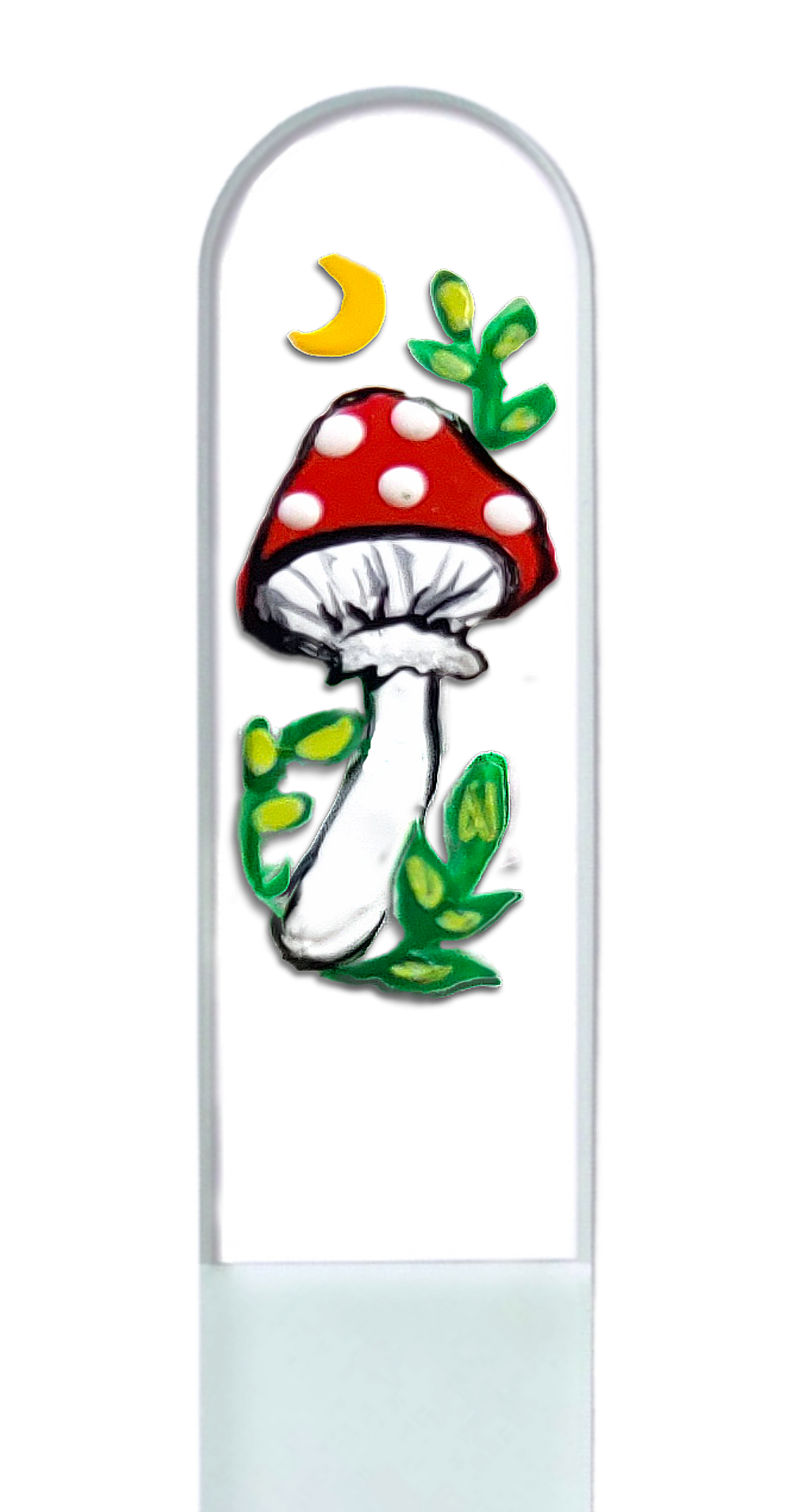 Decorative item with a red and white mushroom design on a white background