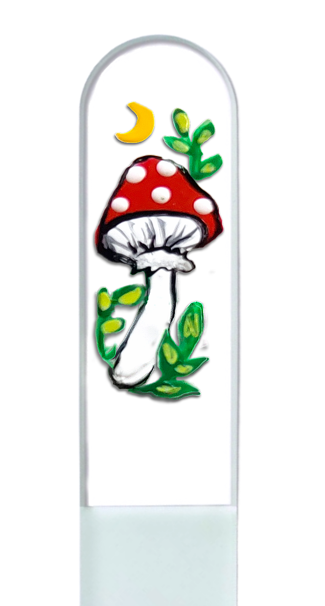 Decorative item with a red and white mushroom design on a white background
