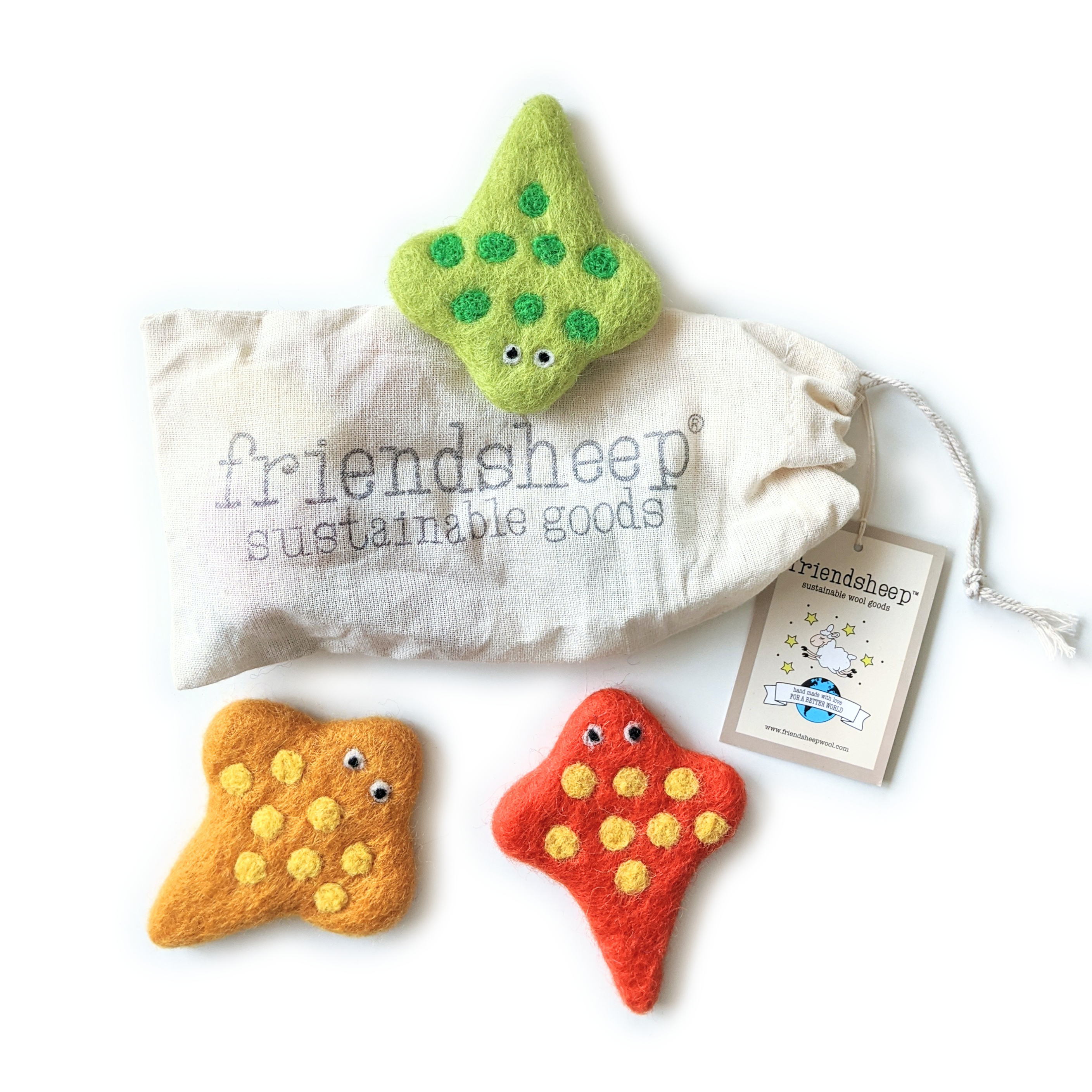 Stingray Eco Wool Pet Toys - ORANGE