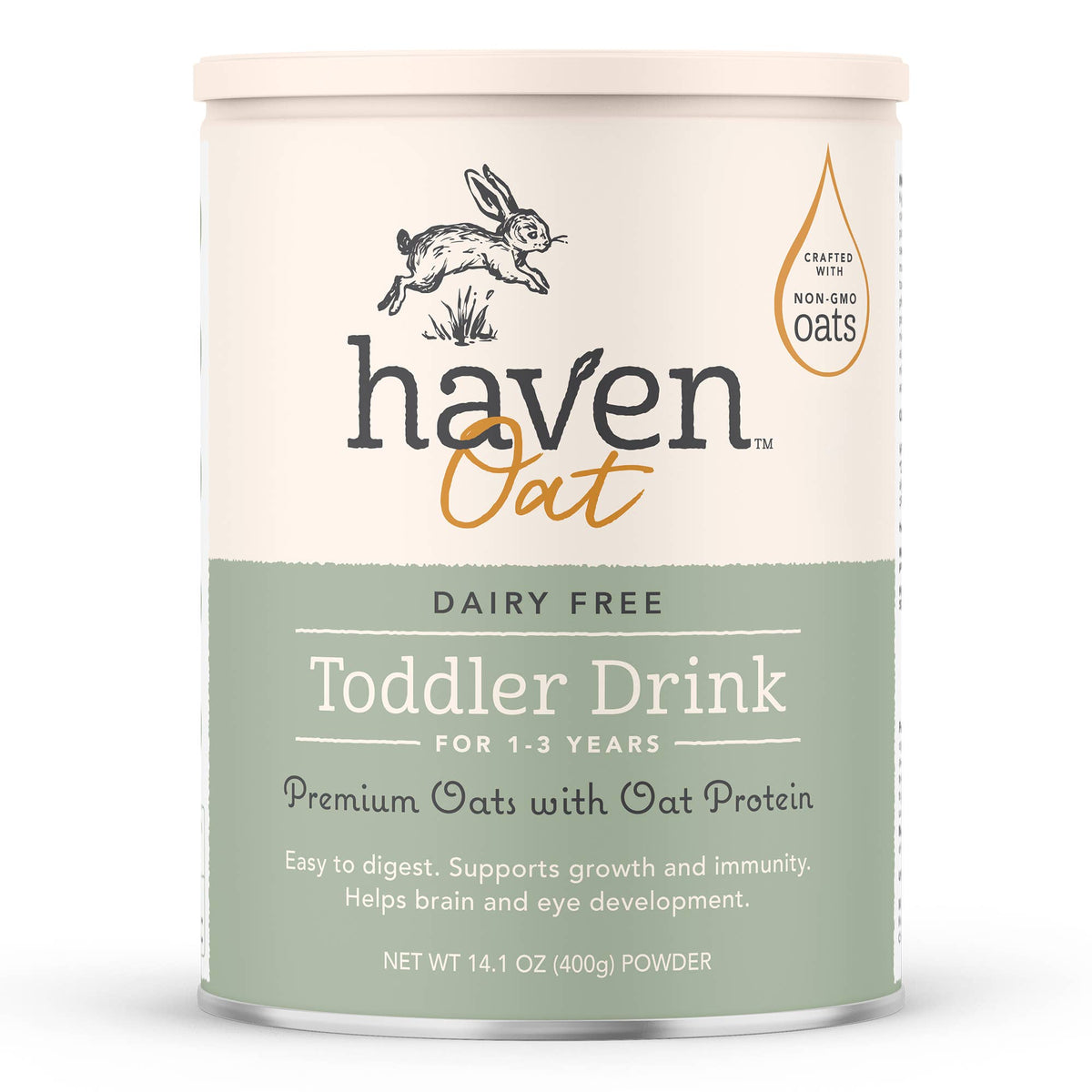 Can of Haven Oat toddler drink on a white background