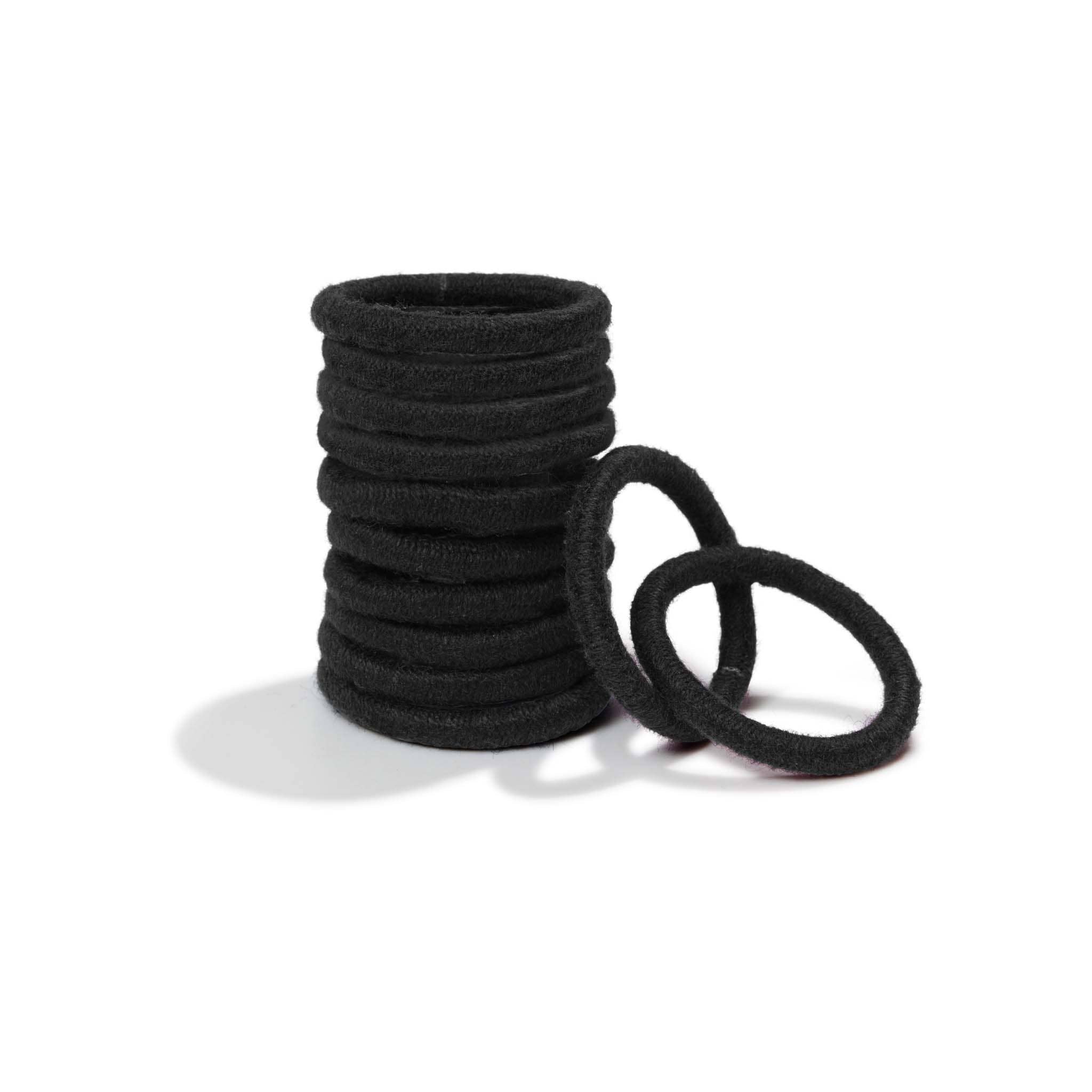 Plastic-free Round Hair Ties - Mini 12-pack - Black
