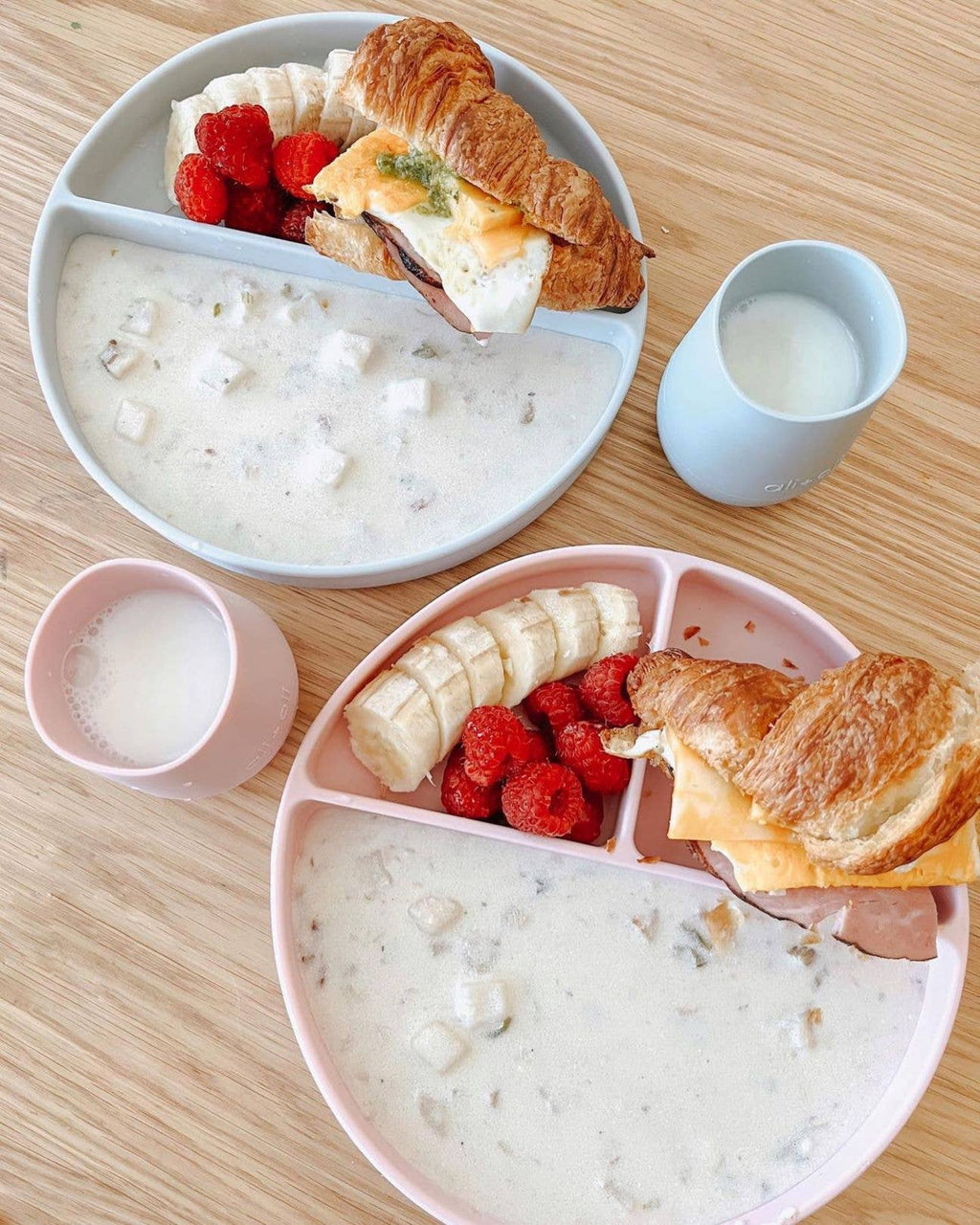 Baby Plate with Suction and  Divided Portions (Sky)