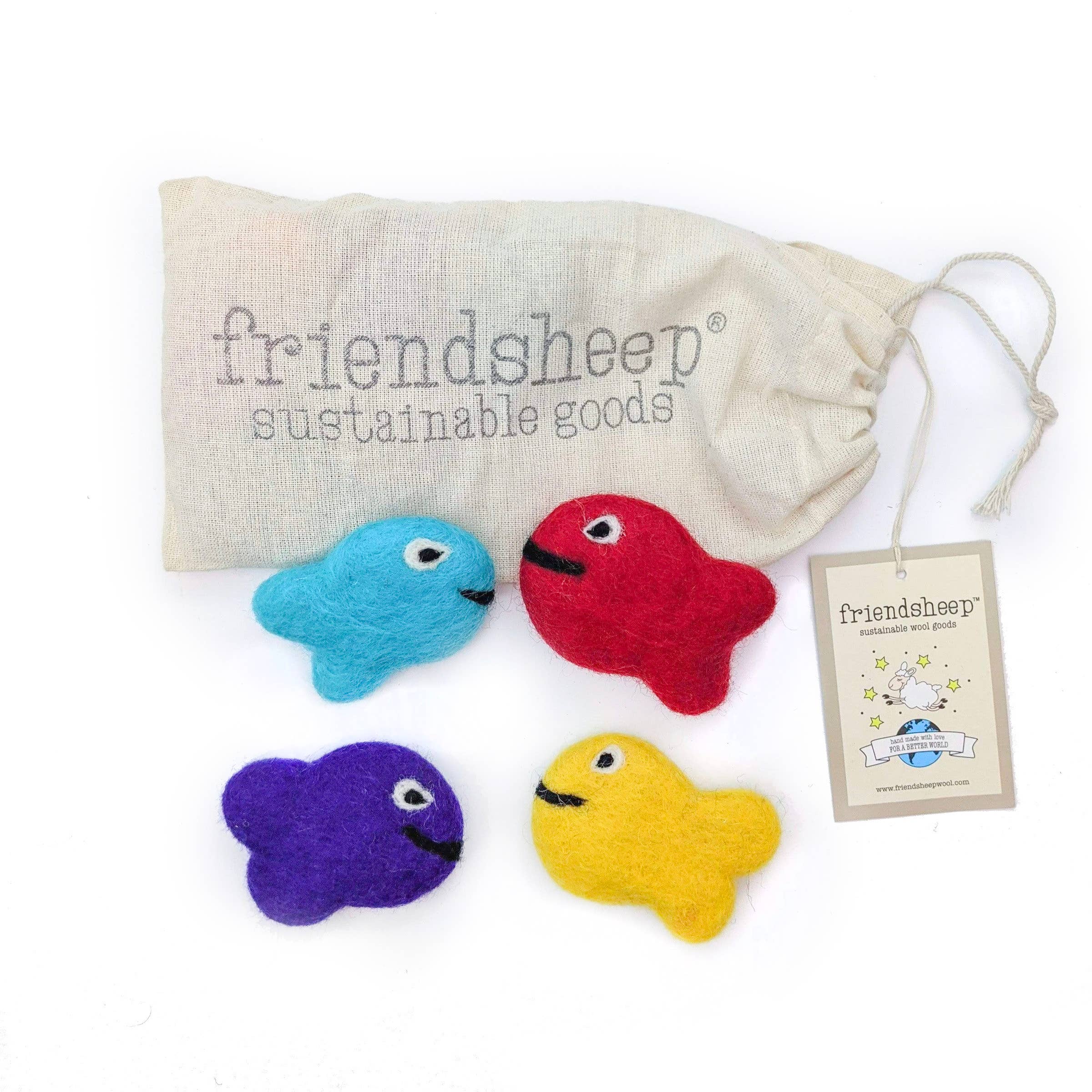 Fish Family Eco Wool Pet Toys - Set of 4