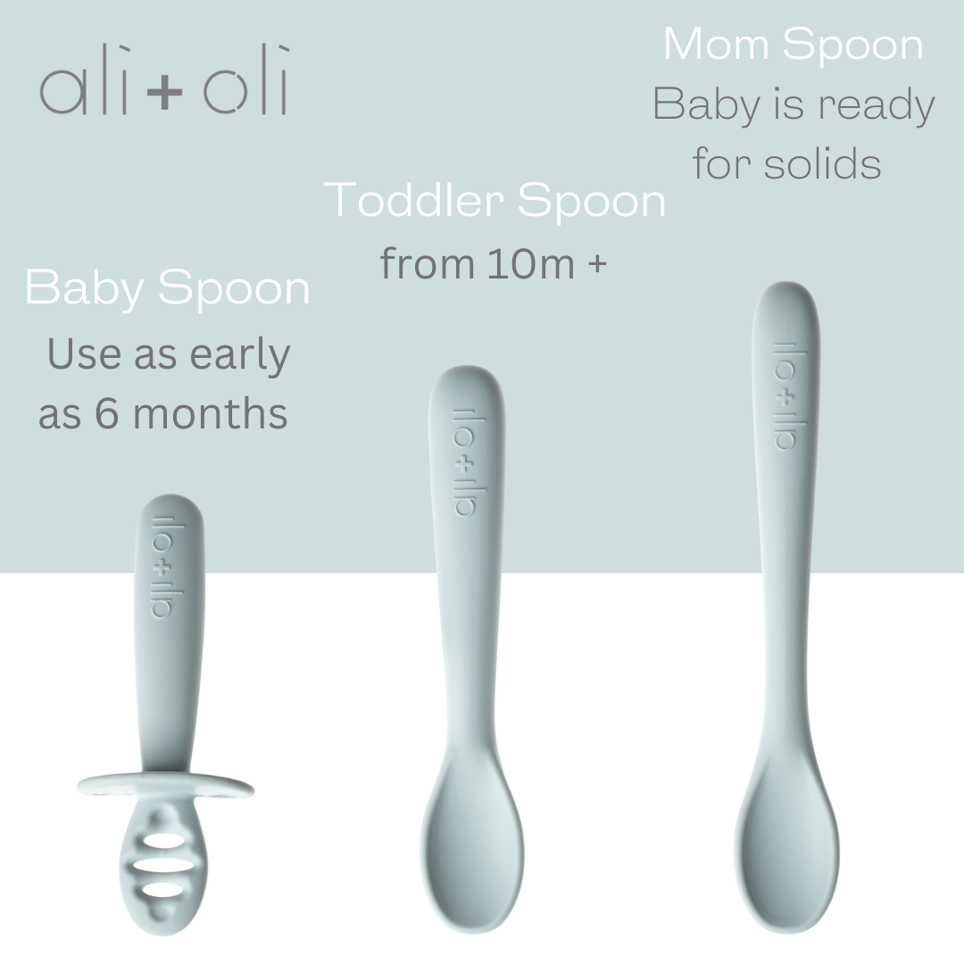 3-peice Multi Stage Spoon Set for Baby (Blue) 6m+