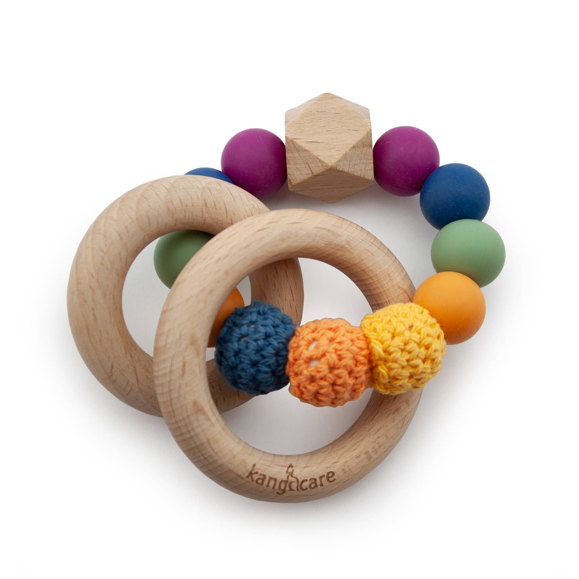 Silicone & Wood Crocheted Teething Ring